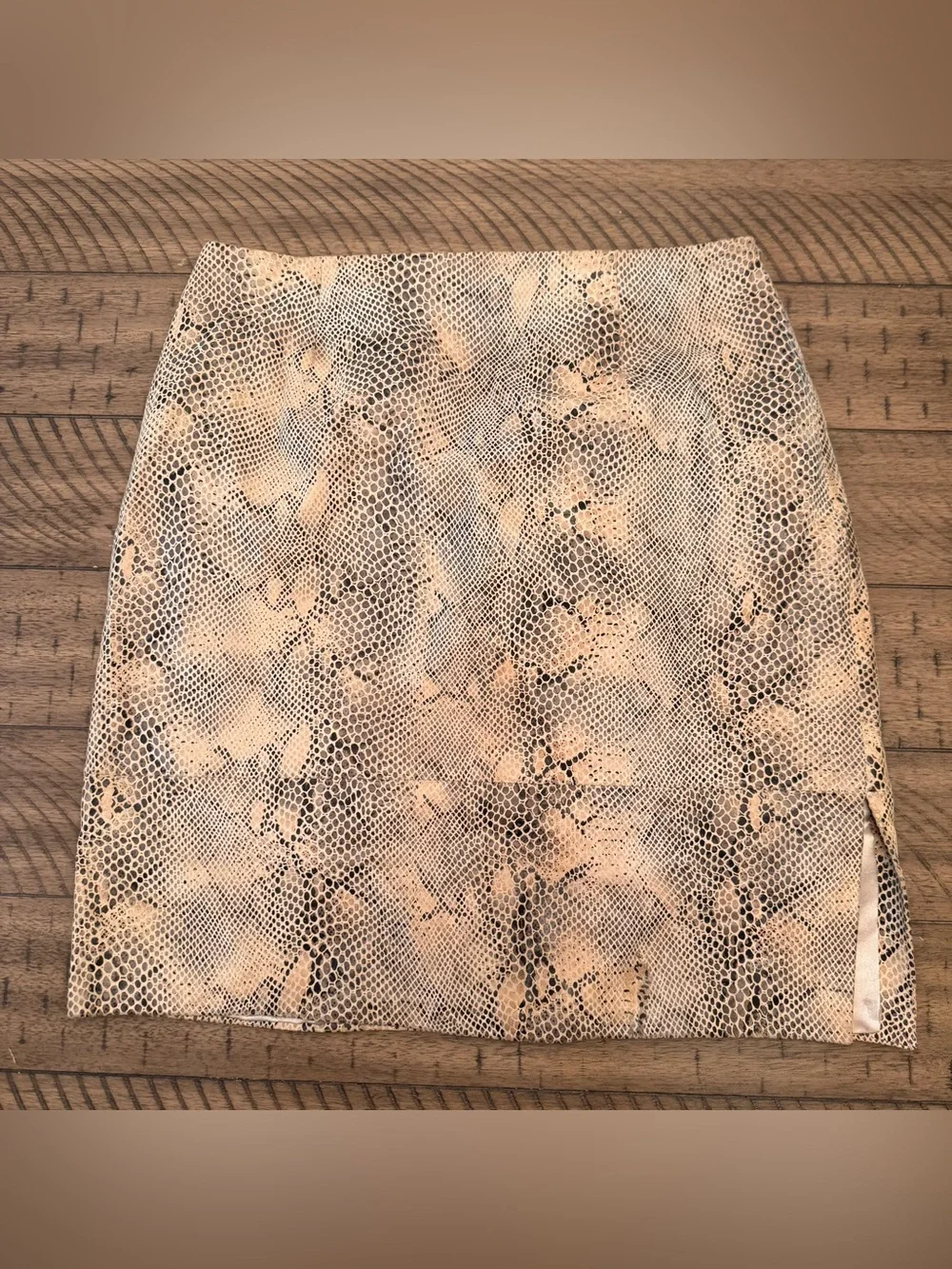 A.M.I. Vintage Snake Skin Print Leather and Satin Mini Skirt Y2K